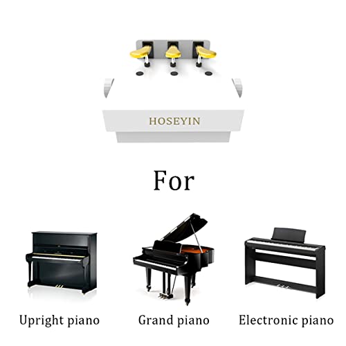 Load image into Gallery viewer, HOSEYIN Wood Adjustable Lifting Piano Pedal Extender Bench for Kids, Height Adjustable Piano Foot Pedal,Design with 3 Pedal(Bright White)