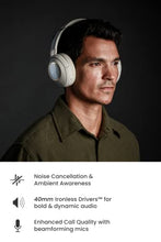 Load image into Gallery viewer, Cleer Audio, Alpha Noise Cancelling Bluetooth Headphones, Microphone, Outer Touch Controls, 35 Hr Battery Life, Stone
