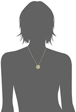 Load image into Gallery viewer, 18k Yellow Gold Plated Sterling Silver Genuine Peridot and Diamond Accent Filigree Mandala Pendant Necklace, 18&quot;
