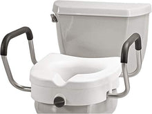 Load image into Gallery viewer, NOVA Medical Products NOVA Elevated Raised Toilet Seat with Removable, Adjustable Padded Arms, 20” Width Between Arms, Locking, Easy On and Off, for Standard and Elongated Toilets, White
