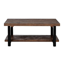 Load image into Gallery viewer, Alaterre Furniture Pomona Rustic Industrial Modern Vintage Metal and Solid Wood Coffee Table, Easy Assembly, 42 in x 24 in x 18 in
