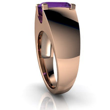 Load image into Gallery viewer, 14kt White Gold Amethyst 9x7mm Emerald_Cut Men&#39;s Ring - Size 8.5
