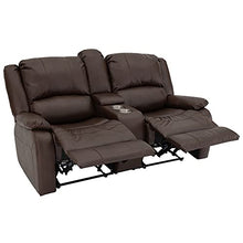 Load image into Gallery viewer, RecPro Charles Collection | 67" Double Recliner RV Sofa &amp; Console | RV Zero Wall Loveseat | Wall Hugger Recliner | RV Theater Seating | RV Furniture | RV Living Room (Slideout) Furniture | Mahogany
