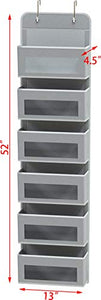 Simple Houseware Over Door/Wall Mount 6 Clear Window Pocket Organizer, Gray
