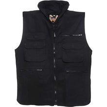 Load image into Gallery viewer, Humvee Cotton Ranger Vest with Hideaway Hood, Black, XX-Large
