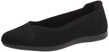 Load image into Gallery viewer, Clarks womens Carly Wish Ballet Flat, Black Knit, 7 Wide US
