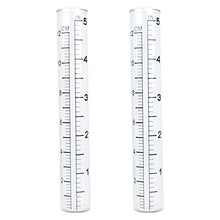 Load image into Gallery viewer, TBWHL 2pcs 5" Capacity Rain Gauge Glass Replacement Tube for Yard Garden Outdoor Home
