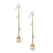 Load image into Gallery viewer, 14K Gold Plated Earrings with Natural Freshwater Baroque Pearl Long Dangle Earring for Women Girl Gifts Valentines Birthday Anniversary Mother’s Day Christmas
