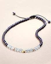 Load image into Gallery viewer, Jewever Aquamarine with Blue Sandstone Anklet Bracelet for Women Good Luck Star Charm Gem Stones Yoga Meditation Healing Crystals
