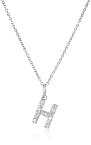 Amazon Collection Platinum Plated Sterling Silver Infinite Elements Cubic Zirconia Initial 