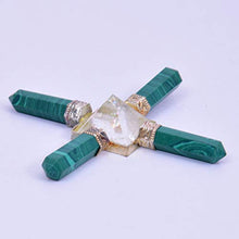 Load image into Gallery viewer, Malachite Energy Generator 4 Pencils Reiki Chakra Healing Crystal Clear Quartz Pyramid Stone
