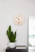 Load image into Gallery viewer, Umbra 118070-880 Ribbon Modern 12-inch, Battery Operated Quartz Movement, Silent Non Ticking Wall Clock, Copper
