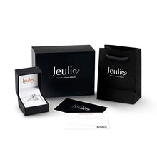 Load image into Gallery viewer, Jeulia 4 Carat Leaf Rings for Women 925 Sterling Silver 18 K Rose Gold Plated Round Cut Engagement Ring Set White Diamond Halo Cubic Zirconia Wedding band CZ Solitaire Anniversary Promise Rings (7)
