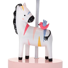 Load image into Gallery viewer, Lambs &amp; Ivy Jazzy Jungle Zebra White/Peach Nursery Lamp with Shade &amp; Bulb
