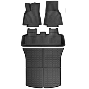 SUPER LINER Tesla Model Y 2020 2021 2022 2023 All Weather Floor Mats Front Rear Cargo Liner Mat, Waterproof Anti-Slip Floor Mat Custom Fit for Tesla, Heavy Duty Floor Mats & Trunk Mat
