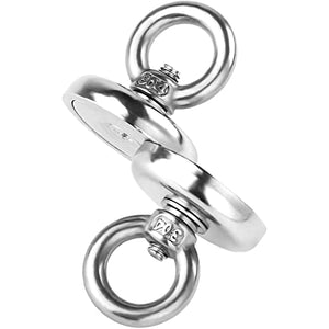 DIYMAG Magnetic Hooks, 40 lbs(18 KG) Pulling Force Rare Earth Magnetic Hooks with Countersunk Hole Eyebolt for Home, Kitchen, Workplace, Office and Garage, Pack of 10, Silver, DIY-NJ25-10P