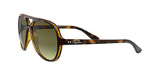 Load image into Gallery viewer, Ray-Ban RB4125 Cats 5000 Aviator Sunglasses, Light Havana/Green Gradient Brown, 59 mm
