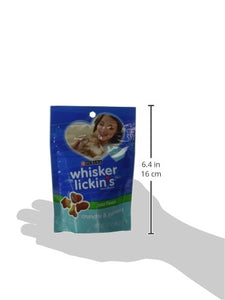 PURINA Whisker Lickin's Cat Treats, Crunchy & Yummy Tuna Flavor - 1.7 oz. Pouch, Blue/Green (00017800172622)
