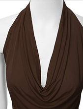 Load image into Gallery viewer, FASHIONOLIC Women's Casual Halter Neck Draped Front Sexy Backless Tank Top (S-3XL) (CLLTJ316) Brown 2X
