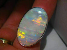 Load image into Gallery viewer, ROSE JEWELRY 925 Silver Ring Woman Man White Fire Opal Moon Stone Wedding Engagement Size6-10 (10)
