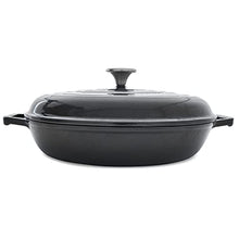 Load image into Gallery viewer, T-fal Enameled Cast Iron Round Casserole with Lid, 3.5 quart, Grey
