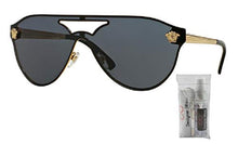 Load image into Gallery viewer, Versace VE2161 100287 42M Gold/Grey Aviator Sunglasses For Men For Women+FREE Complimentary Eyewear Care Kit
