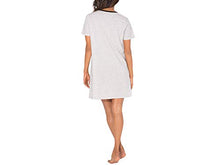 Load image into Gallery viewer, Smart &amp; Sexy Women's V-Neck Oversized Sleep Shirt, Light Heather Grey/Black Hue, L

