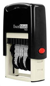 ExcelMark 7820 Self-Inking Rubber Date Stamp – Great for Shipping, Receiving, Expiration and Due Dates (Blue Ink)