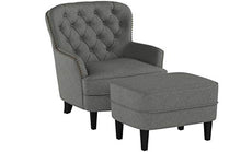 Load image into Gallery viewer, Christopher Knight Home Tafton Fabric Club Chair and Ottoman Set, 2-Pcs Set, Grey
