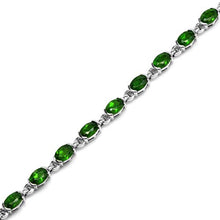 Load image into Gallery viewer, Silvershake Genuine Green Chrome Diopside 925 Sterling Silver Half Bazel Set Tennis Bracelet
