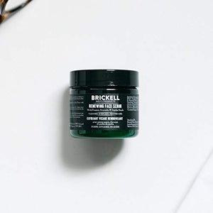 Brickell Men's Renewing Face Scrub for Men, Natural and Organic Deep Exfoliating Facial Scrub Formulated with Jojoba Beads, Coffee Extract and Pumice, 2 Ounce, Scented