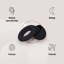 Load image into Gallery viewer, Loop Quiet Noise Reduction Earplugs – Super Soft, Reusable Hearing Protection in Flexible Silicone for Sleep, Noise Sensitivity &amp; Flights - 8 Ear Tips in XS/S/M/L – 27dB Noise Cancelling – Black
