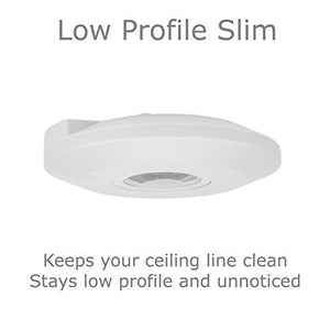 J.LUMI YCA1050 PIR Motion Sensor Light Switch 2000W, Ceiling Mount Motion Sensor Ceiling Motion Sensor Switch, PIR Sensor, Slim Profile, White (85-265V AC)