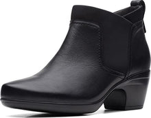 Load image into Gallery viewer, Clarks Women's Emily Chelsea Fashion Boot, Black Leather/Textile Combi, 9
