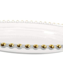 Load image into Gallery viewer, Koyal Wholesale Clear Glass Beaded Couture Charger Plates, Gold, 4-Pack Round 13-Inch Party Plates
