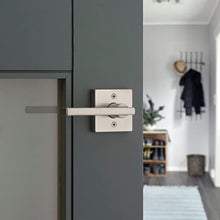 Load image into Gallery viewer, Kwikset Halifax Passage Door Lever for Hall and Closet Doors featuring Microban in Satin Nickel
