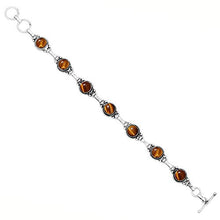 Load image into Gallery viewer, Tiger Eye Bracelet 925 Silver Overlay Handmade Boho Style Jewelry
