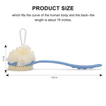 Load image into Gallery viewer, SetSail Shower Body Brush with Bristles and Loofah, Body Scrubber with Long Handle Back Scrubber for Shower Bath Sponge Back Brush for Shower for Men and Women Massage Body Brush for Skin Exfoliating

