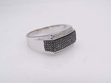 Load image into Gallery viewer, Dazzlingrock Collection 0.42 Carat (ctw) Platinum Plated Sterling Silver Black &amp; White Diamond Men's Hip Hop Ring, Size 8
