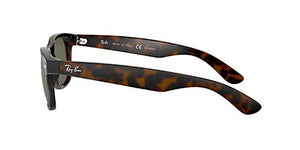 Ray-Ban unisex adult Rb2132 New Wayfarer Polarized Sunglasses, Tortoise/Polarized Green, 58 mm US