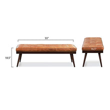 Load image into Gallery viewer, POLY &amp; BARK Luca Leather Bench, Cognac Tan
