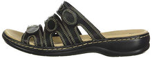 Load image into Gallery viewer, Clarks Women's Leisa Cacti Slide Sandal, Black Leather, 9 M US
