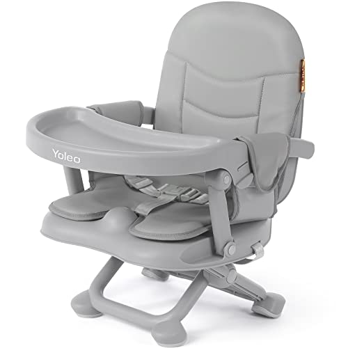 Load image into Gallery viewer, YOLEO High Chair for Toddlers Folding Compact Portable Booster Seat Babies/Kids Chair on Chair for Dining Table Camping (Grey)