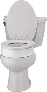 NOVA Medical Products Toilet Seat Riser, Raised Toilet Seat (For Under Seat), For Elongated Toilet Seat, White