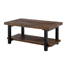Load image into Gallery viewer, Alaterre Furniture Pomona Rustic Industrial Modern Vintage Metal and Solid Wood Coffee Table, Easy Assembly, 42 in x 24 in x 18 in
