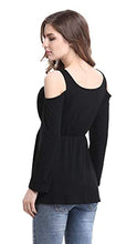 Load image into Gallery viewer, Mooncolour Womens 3/4 Sleeve Hollow Out Casual Loose Solid Blouse Tops  0705_black US Large
