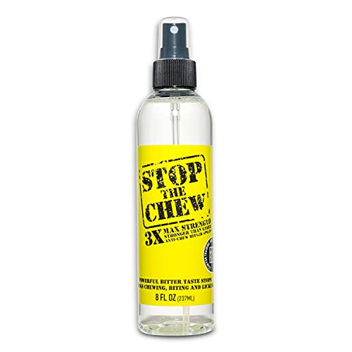 Emmy's Best Pet Products Stop The Chew 3X Strength Anti Chew Bitter Spray Deterrent for Dogs and Puppies - Alcohol-Free - Most Powerful Bitter Deterrent - 8 Ounce