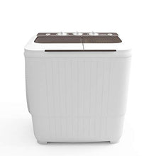Load image into Gallery viewer, 2020 latest Portable Washing Machine, KUPPET 16.5lbs Compact Twin Tub Wash&amp;Spin Combo for Apartment, Dorms, RVs, Camping and More, White&amp;Brown
