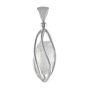 Starborn Sterling Silver Cage Style Danburite Crystal Pendant