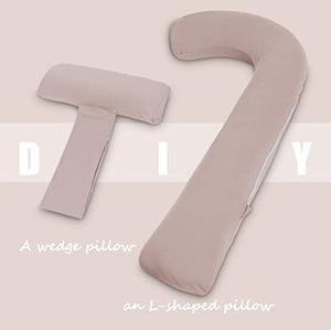 INSEN Pregnancy Pillow,Maternity Body Pillow with Pillow Cover,H Shaped Body Pillow for Pregnant Women (57in, Orgnanic Cotton)